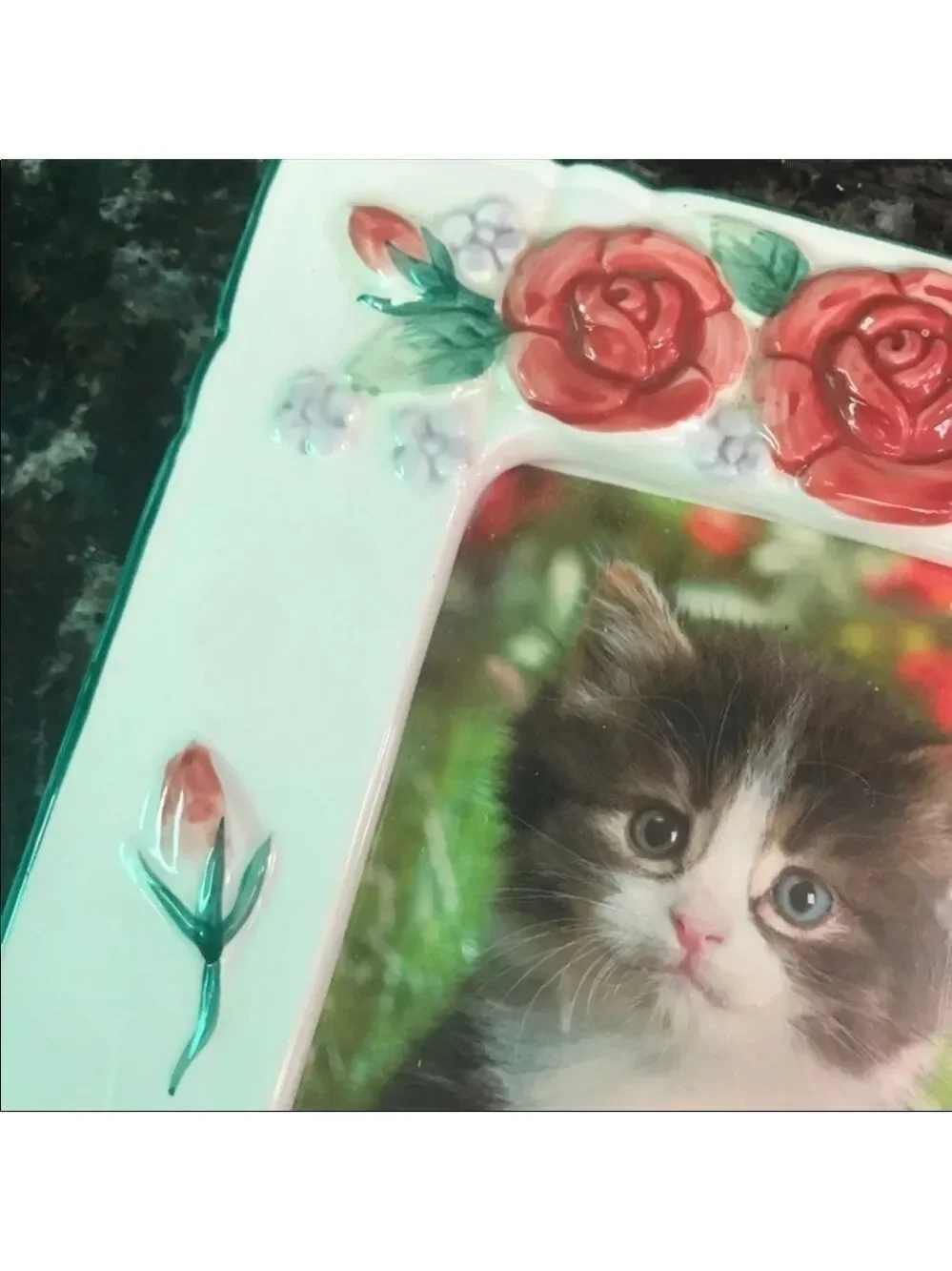 Vintage Otagiri Mary Ann Baker Hand Crafted Porcelain Ceramic Picture Frame